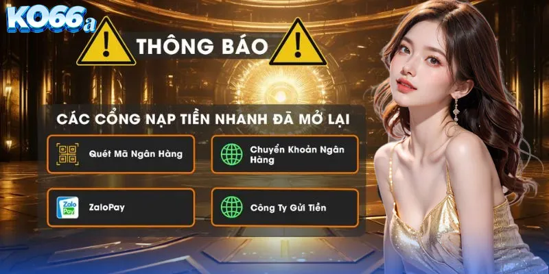 Điều kiện để nạp tiền KO66 thành công